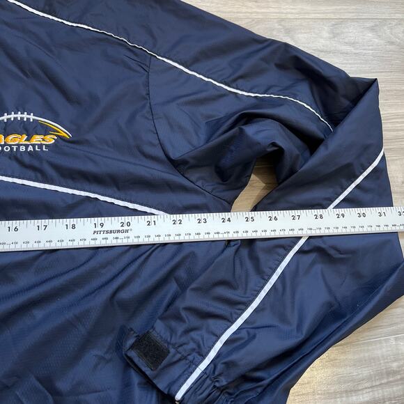 XGrain Jacket Mens Blue Windbreaker Eagle Football Embroidered Quarter Zip L - Picture 4 of 15